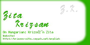 zita krizsan business card